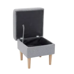Pufy I Podnóżki| Puf z pojemnikiem jasnoszary VENUS