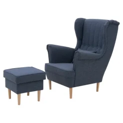 Puf z pojemnikiem szaroniebieski VENUS