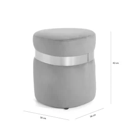 Pufy I Podnóżki| Puf ze złotą obręczą czarny TONDOSIL