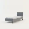 Łóżka Tapicerowane|Łóżka| Rama łóżka szara BASIC ALBERTO 90x200 cm