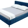 Rama łóżka tapicerowanego granatowego MAGGIE 160x200 cm