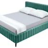 Werdomo Rama łóżka tapicerowanego zielonego MAGGIE 160x200 cm