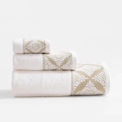 Ręczniki|Ręczniki|inny Ręcznik bawełniany biało-beżowy AGADIR 70x140 cm