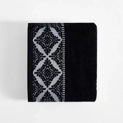 inny Ręcznik bawełniany czarno-biały AGADIR 50x90 cm