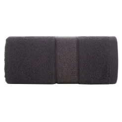 Eurofirany Ręcznik bawełniany czarny LIANA 50x90 cm