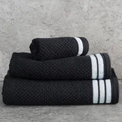Eurofirany Ręcznik bawełniany czarny MADLEN 50x90 cm