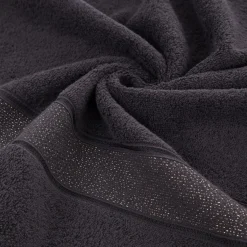 Eurofirany Ręcznik bawełniany do rąk czarny LIANA 30x50 cm