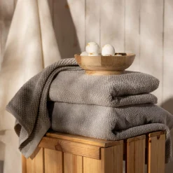 Ręcznik bawełniany jasnoszary BOVI 50x90 cm