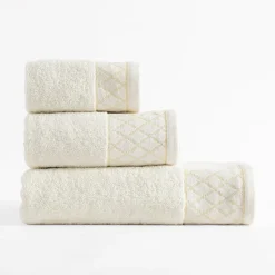 Eurofirany Ręcznik bawełniany kremowy LAYLA 70x140 cm