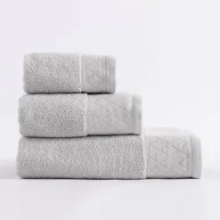 Eurofirany Ręcznik bawełniany srebrny LAYLA 50x90 cm