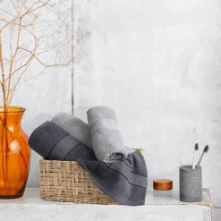 Eurofirany Ręcznik bawełniany srebrny LIANA 50x90 cm