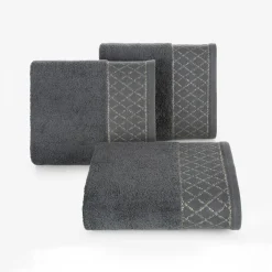 Eurofirany Ręcznik bawełniany stalowy LAYLA 30x50 cm