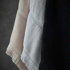 Ręczniki|Ręczniki|Texpol Ręcznik bawełniany z frędzlami czarny SANTORINI 50x90 cm