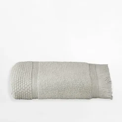 Texpol Ręcznik bawełniany z frędzlami srebrny SANTORINI 70x140 cm