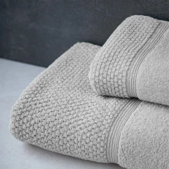 Ręczniki|Ręczniki|Texpol Ręcznik bawełniany z frędzlami srebrny SANTORINI 50x90 cm