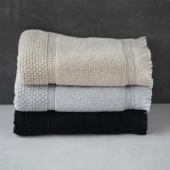 Ręczniki|Ręczniki|Texpol Ręcznik bawełniany z frędzlami srebrny SANTORINI 50x90 cm