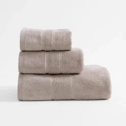 inny Ręcznik do kąpieli bawełniany beżowy MARIO 70x140 cm