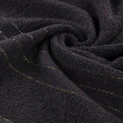 Eurofirany Ręcznik do twarzy z bordiurą czarny GALA 50x90 cm