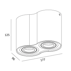 Zumaline Reflektor natynkowy 2-punktowy czarny RONDOO SL 2