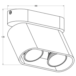 Zumaline Reflektor natynkowy 2-punktowy biały RONDIA2
