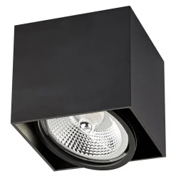 Spoty Natynkowe|Zumaline Reflektor natynkowy 1-punktowy czarny BOX1 13,2x13,2 cm