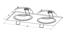 Spoty Wpuszczane|Zumaline Reflektor podtynkowy 2-punktowy czarny CHUCK DL 2 SQUARE