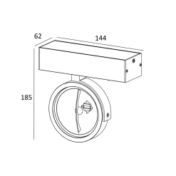 Zumaline Reflektor 1-punktowy biały natynkowy GO SL 1