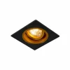 Spoty Wpuszczane|Zumaline Reflektor 1-punktowy czarno-złoty CHUCK DL 1 SQUARE