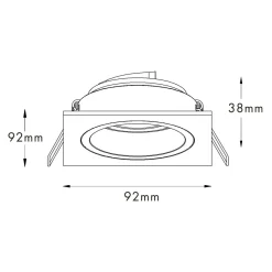 Spoty Wpuszczane|Zumaline Reflektor 1-punktowy czarno-złoty CHUCK DL 1 SQUARE