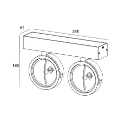 Zumaline Reflektor 2-punktowy czarny listwa GO SL 2
