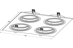 Zumaline Reflektor 4-punktowy podtynkowy czarny BOXY DL 4