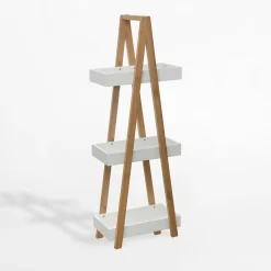 inny Regał łazienkowy z 3 półkami biała 18x30x82 cm