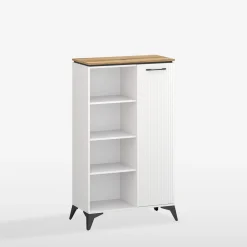 inny Regał biały z ryflowaniem VELUTTO