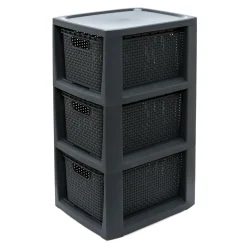 Regał komoda z 3 koszami antracyt