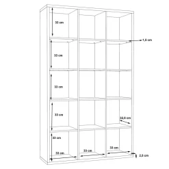 FORTE Regał MAURO 176,3x107,2 cm biały