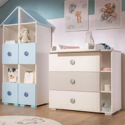 Regały Dla Dzieci|Szafki| Regał niebieski TOP BABY prawy