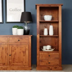 Szafki|Regały|inny Regał niski z litego drewna PAOLA brzoza koniakowa