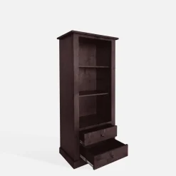 Szafki|Regały|inny Regał niski z litego drewna PAOLA brzoza mahoń