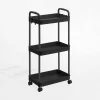 inny Regał 3-poziomowy na kółkach czarny 35x22x69 cm
