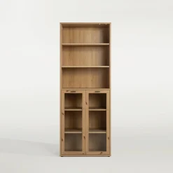 FORTE Regał wysoki z witryną GOLDSBORO