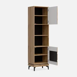 Szafki|Regały|Furni Home Regał z czarnym dekorem KRIS prawy