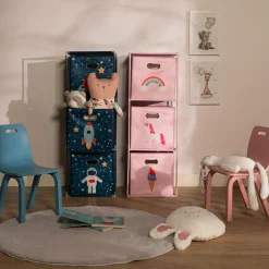 Dzieci inny Regał z 3-szufladami różowy 35x35x102 cm