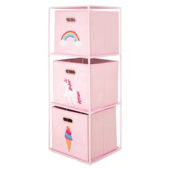 Dzieci inny Regał z 3-szufladami różowy 35x35x102 cm