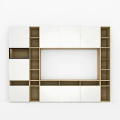 inny Regał z witryną MULTI WALL biały połysk