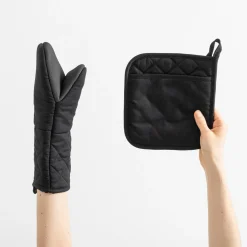 inny Rękawica kuchenna i podkładka pod garnek z neoprenem czarna