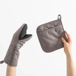 Tekstylia Kuchenne|Tekstylia Kuchenne|inny Rękawica kuchenna i podkładka pod garnek z neoprenem szara