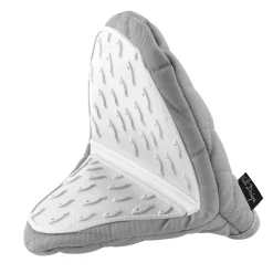 Tekstylia Kuchenne|Tekstylia Kuchenne|Vialli Design Rękawica kuchenna silikonowa łapka biało-szara LIVIO