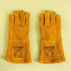 inny Rękawice do grilla skórzane brązowe 35 cm