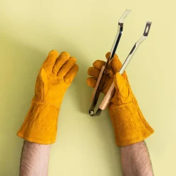 inny Rękawice do grilla skórzane brązowe 35 cm