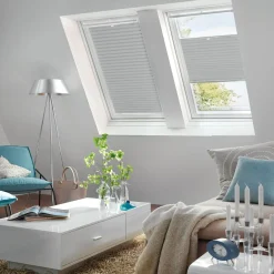 inny Roleta plisowana, z przyssawkami, szara 36x60 cm